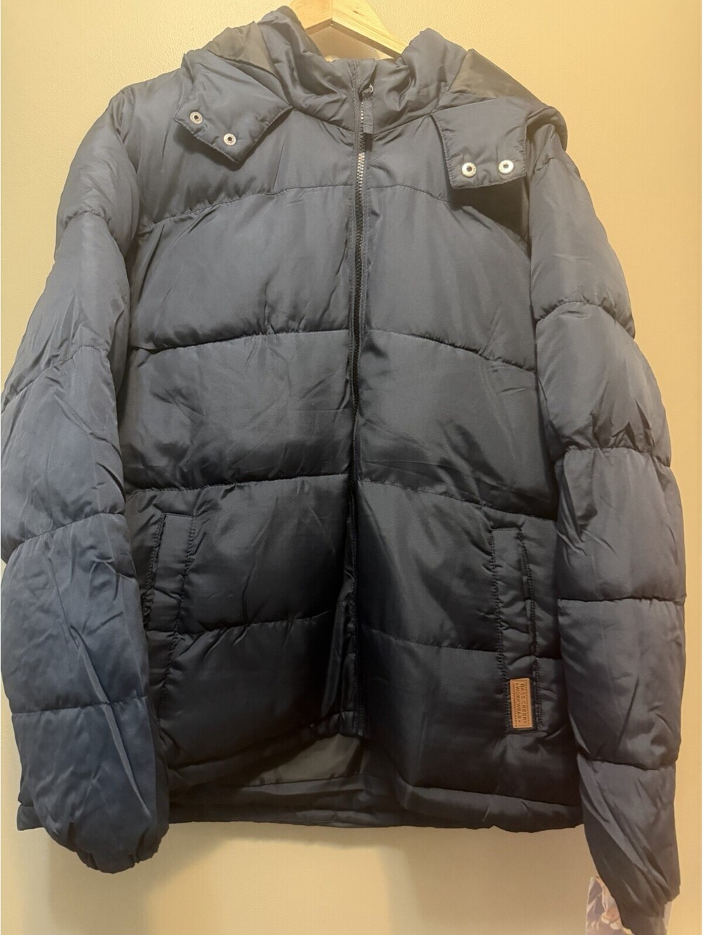 Bass Creek Outfitters Men's Black Jacket With Hood Size XXL Lined 2 Front Pocket